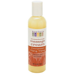 Aura Cacia Cinnamon & Ylang Ylang Aromatherapy Massage Cream, 4 oz