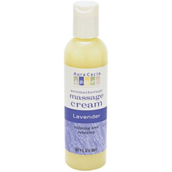 Aura Cacia Lavender Aromatherapy Massage Cream, 4 oz