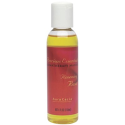 Aura Cacia Precious Essentials Renewing Rose Aromatherapy Massage Oil, 4 oz