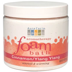 Aura Cacia Cinnamon & Ylang Ylang Aromatherapy Foam Bath, 14 oz