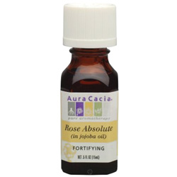 Aura Cacia Rose Absolute Essential Oil (In Jojoba Oil), 0.5 oz