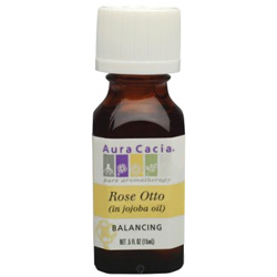 Aura Cacia Rose Otto Essential Oil (In Jojoba Oil), 0.5 oz